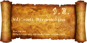 Váradi Mirandolina névjegykártya